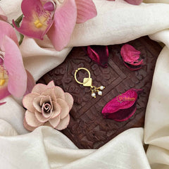 Vriksham Diagonal Style Gold-Toned Kundan Jadau With White Septum Ring-Pearls-J3910