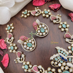 Vriksham Multicolor Victorian Diamond Short Neckpiece-VV1972