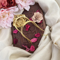 Vriksham Ad Stone Peacock Lakshmi Vangi / Armlets-Gold Beads-G18163