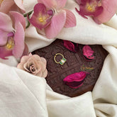 Vriksham Lotus Style Gold-Toned Kundan Jadau With White Green Septum Ring-J3908