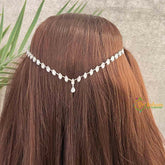 Vriksham Minimalist Leaf Pattern Back-Head Chain Hair Vine-G22075