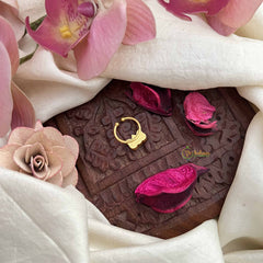 Vriksham Lotus Style Gold-Toned Kundan Jadau With White Septum Ring-J3906