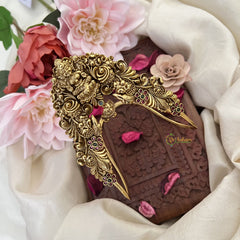 Vriksham Lakshmi Floral design Vangi / Armlets-Green Red- Jhumka-G18159