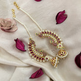 Vriksham Traditional Peacock Earcuff Earrings-Pearl-G19212