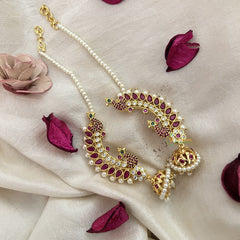 Vriksham Traditional Peacock Earcuff Earrings-Pearl-G19212