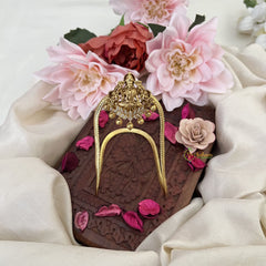 Vriksham Ad Stone Lotus Lakshmi Vangi / Armlets-Gold Beads-G18162