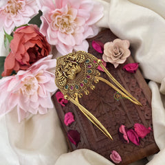 Vriksham Gold look Alike Lakshmi Vangi / Armlets-Green Red-Gold Beads-G18166