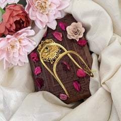 Vriksham Square green Stone Vangi / Armlets-Pearls- Gold Beads-G18157