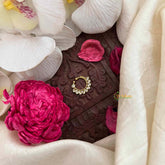 Vriksham Peacock Feather Gold-Plated Flower Style Septum Ring-White-G21471