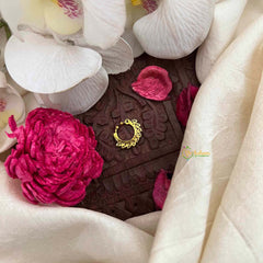 Vriksham Peacock Feather Gold-Plated Flower Style Septum Ring-White-G21471