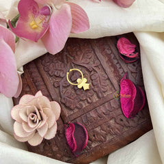 Vriksham Royal Polki Gold-Toned Kundan Jadau With Green White & Red Septum Ring-J3914