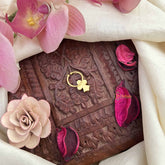 Vriksham Royal Polki Gold-Toned Kundan Jadau With White Red Septum Ring-J3915