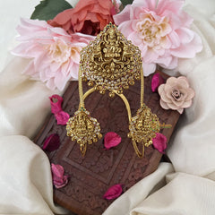 Vriksham Golden White Stone Three Lakshmi Vangi /Armlet-Golden Bead-G18190