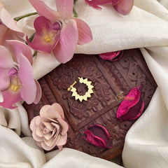 Vriksham Pear Shape Jadau Press Naths/Nose Pin-White-J3874