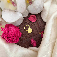 Vriksham Gold-plated Three Style Green Red & White Kundan Jadau Septum Ring-J4078