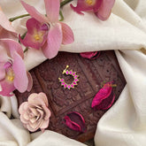 Vriksham Pear Shape Jadau Press Naths/Nose Pin-Red-J3878