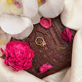 Vriksham Classic Three Leaf Style Green Red Kundan Jadau Septum Ring-J4080