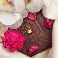 Vriksham Classic Three Leaf Style Green Red Kundan Jadau Septum Ring-J4080