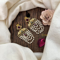 Vriksham Designer 4 Layer Pearl Jhumkas Earrings-G19204