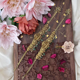 Vriksham Golden Pecock Strips Lakshmi Vangi-Armlet-Pearls-Light Green Bead-G18185