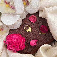 Vriksham Petal 3 Flower Style Green Red & White Kundan Jadau Septum Ring-J4086