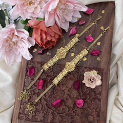 Vriksham Gold Pecock Lakshmi Vangi / Armlets -Small Golden Beds-G18171