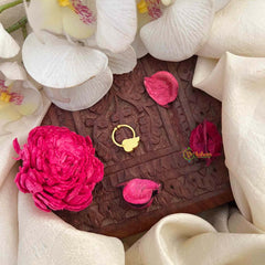 Vriksham Leaf Style Green Red & White Kundan Jadau Septum Ring-J4087