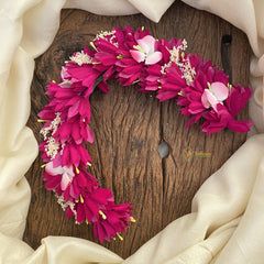 Vriksham Purple Floral Veni with Gold Beads- Flower Accessory-H893