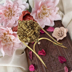 Vriksham Gold Elephant Trunk up Lakshmi  Vangi / Armlets-Pearl-G18155