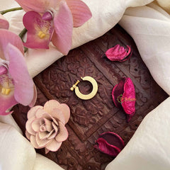 Vriksham Designer Half Moon Jadau Press Naths/Nose Pin-Green White & Red-J3882