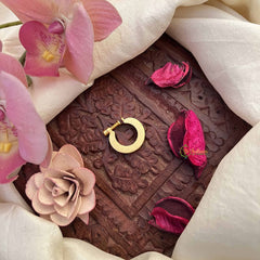 Vriksham Designer Half Moon Jadau Press Naths/Nose Pin-Red White-J3880