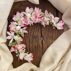 Vriksham White & Pink Floral With Beads Veni-Flower Accessory-H870