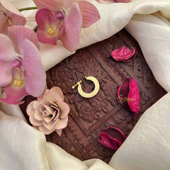 Vriksham Designer Half Moon Jadau Press Naths/Nose Pin-White-J3883