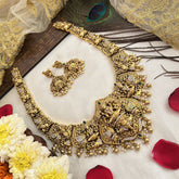 Vriksham Designer Nakshi Bridal Temple Long Haram-Gold Bead-G19139