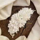 Vriksham White Floral Veni with Gold Beads- Flower Accessory-H895