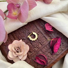 Vriksham Half Circle Style Nath White Stone Jadau Press Naths/Nose Pin-J3853