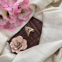 Vriksham Unique Heart Shape with Middle Tilak Gold Look Alike Vangi Finger Ring-G20070