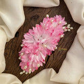 Vriksham Light Pink Floral Veni with Gold Beads- Flower Accessory-H894