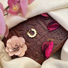 Vriksham Half Circle Style Nath Red Stone Jadau Press Naths/Nose Pin-J3849