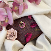 Vriksham Elegant Peacock Jadau Press Naths/Nose Pin- White Red-J3872