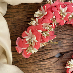 Vriksham Pink Floral With Beads Veni-Flower Accessory-H872