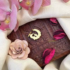 Vriksham Elegant Peacock Jadau Press Naths/Nose Pin-Green White & Red-J3871