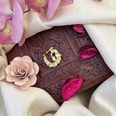 Vriksham Elegant Peacock Jadau Press Naths/Nose Pin- White-J3873