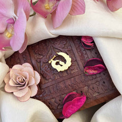 Vriksham Elegant Peacock Jadau Press Naths/Nose Pin- White-J3873