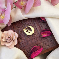 Vriksham Elegant Peacock Jadau Press Naths/Nose Pin-Green White-J3870