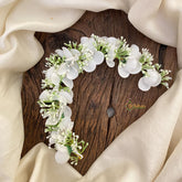 Vriksham White Floral With Beads Veni-Flower Accessory-H876