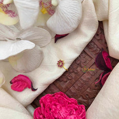 Vriksham Floral AD Stone Red Green Press Naths/Nose Pin-G21446