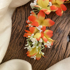 Vriksham Yellow & Orange Floral With Beads Veni-Flower Accessory-H874