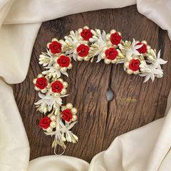 Vriksham Off White Bead with Small Rose Flower Veni-Flower Accessory-H863