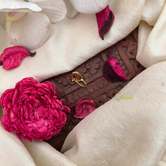 Vriksham Antique Peacock Motif AD Stone Red Green & White Press Naths/Nose Pin-G21439